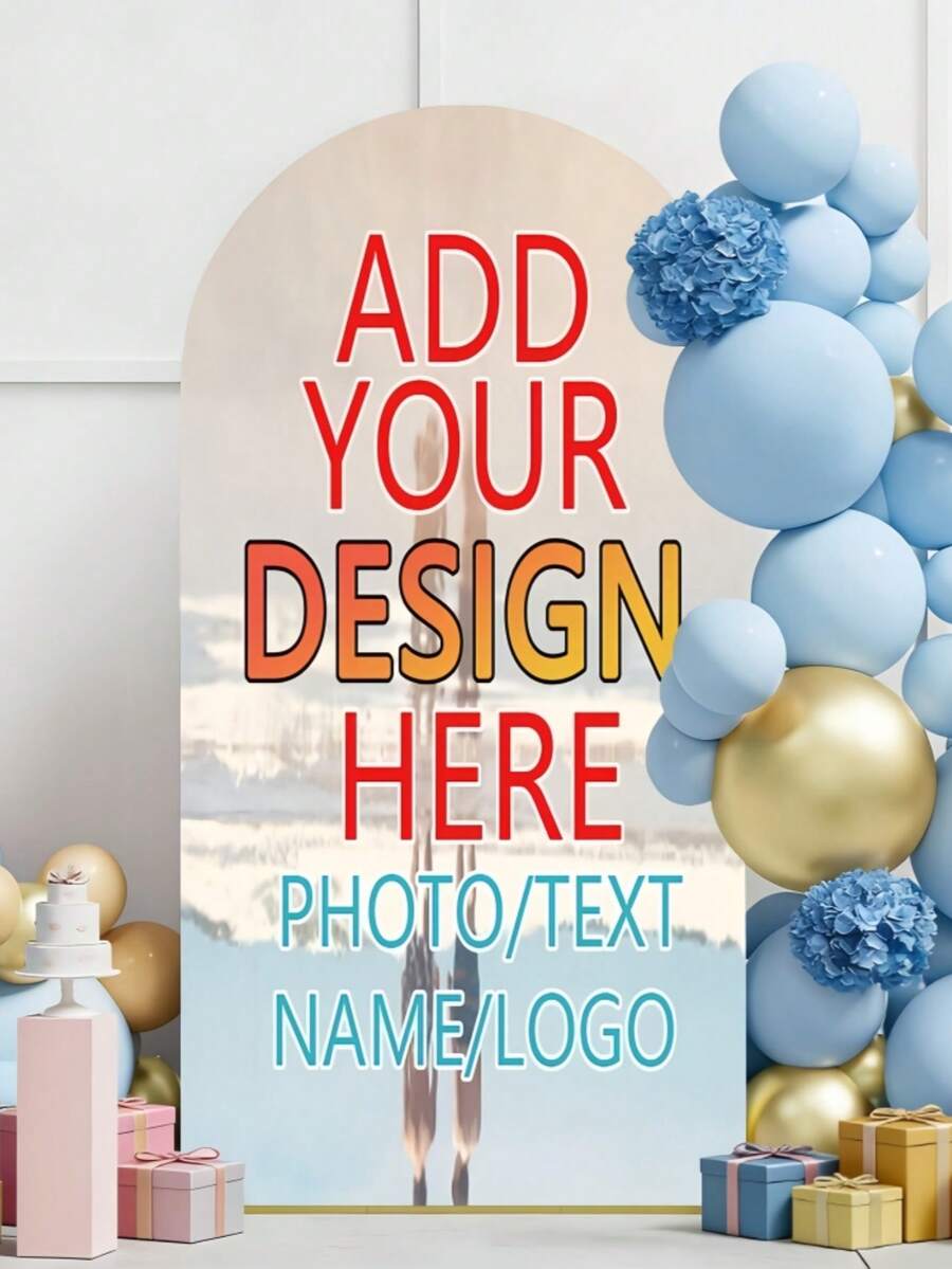 Cubierta de fondo de arco elástico personalizada - Cubierta de fondo de arco personalizada adecuada para soportes de fondo redondeados, aplicable para fiestas de cumpleaños, fiestas temáticas, bodas, disponible en múltiples tamaños - Multicolor - Ver 1