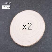 Rustic Natural Wood Slices With Bark, Round Wooden Disc Set For Table Decoration, 2PC / 4PC, Multiple Sizes - A - View 10