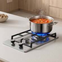 Gas Cooktop 12 Inch, Max 12250BTU 2 Burners Built-In Stainless Steel Gas Stove Top, LPG/NG Convertible Dual Fuel Natural Gas Hob With Thermocouple Protection For Outdoor, Kitchen, Camping, RV - Silver - View 9