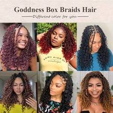 More Beautiful Full Lace Knotless Braided Wig With Curly Ends – 180% Density Handmade Synthetic Lace Front Wig For Women - #1B/99J - Xem 8