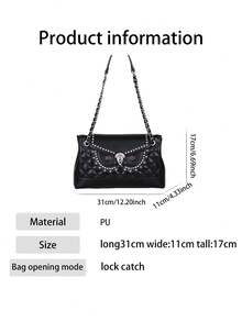 2026 New Fashion Luxury Women's Chain Bag, High-Quality Quilted Embroidered Rivet Shoulder Bag, Niche Design Heavy Metal Owl Shape Large Capacity Commuter Crossbody Bag - Multicolor - View 4