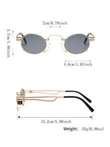 一副男士金属椭圆形眼镜，独特、百搭、时尚休闲，适合日常通勤和驾驶。 - 彩色 - 查看 11