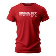 Luxury Casual T-Shirt Nissan Skyline GT-R R34 Ref: 360 - Red - View 1