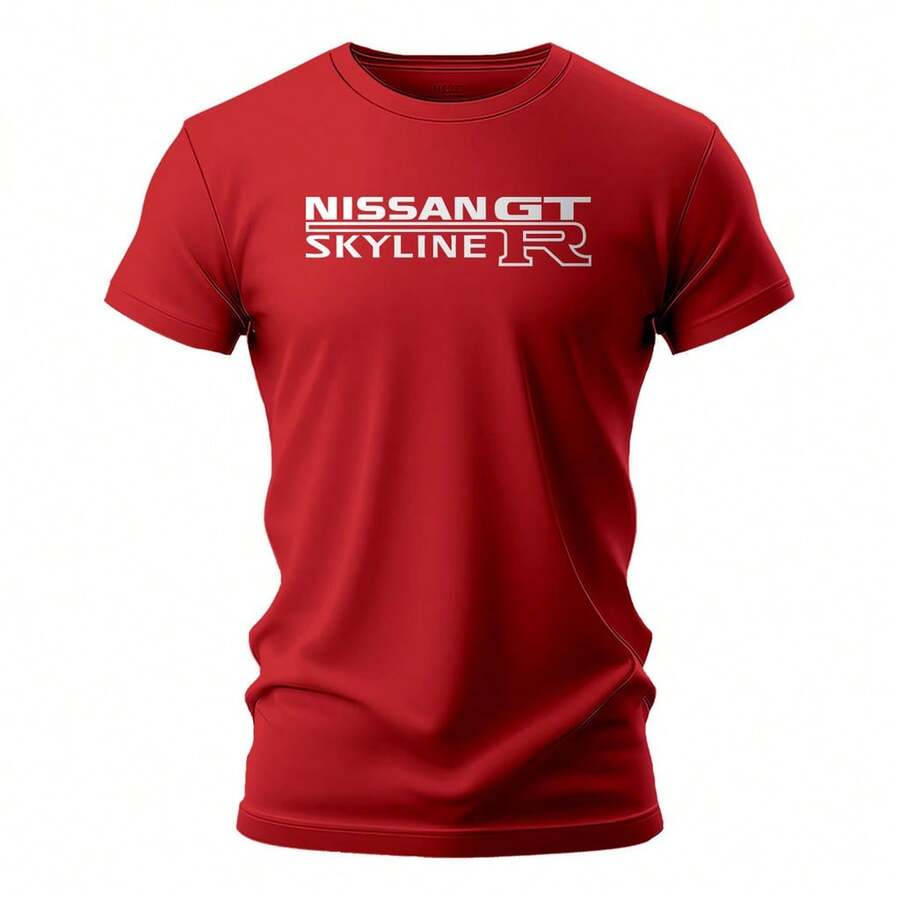 Luxury Casual T-Shirt Nissan Skyline GT-R R34 Ref: 360 - Red - View 1
