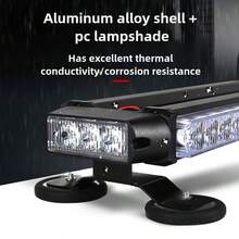 20英寸LED交通信号灯指示器，汽车紧急警示灯条，黄白闪光灯，12V/24V - 20英寸 - 查看 5