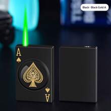 A Rotating Creative Lighter Flame Windproof Cool Personality Refillable Gift For Boyfriend - Black - View 2