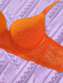 3pcs/Set Lace Wireless Bras, Multi-Color Supportive Everyday & Sleepwear Lingerie - Multicolor - View 3