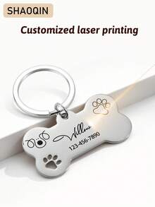 Customized Name And Phone Number Tags For Lost Pets, Including Dog And Cat Name Tags, Engraved Phone Name Tags, And Alloy Pendant Dog And Cat Collars. Perfect Pet Gifts; Highly Decorative, Engraved, Stylish, Colorful, Retro, Cute, Simple, Adorable, Unique, And Personalized. Suitable For Anniversaries And Birthdays; The Perfect Gift For Your Beloved Pet. - Multicolor - View 5