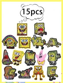 SpongeBob SquarePants 卡通刺绣布贴，服装，包袋，装饰贴片，破洞修补贴，热转印贴片，电脑刺绣贴片，服饰，鞋子，帽子 - Embroidery patch(刺繡貼) - 查看 10