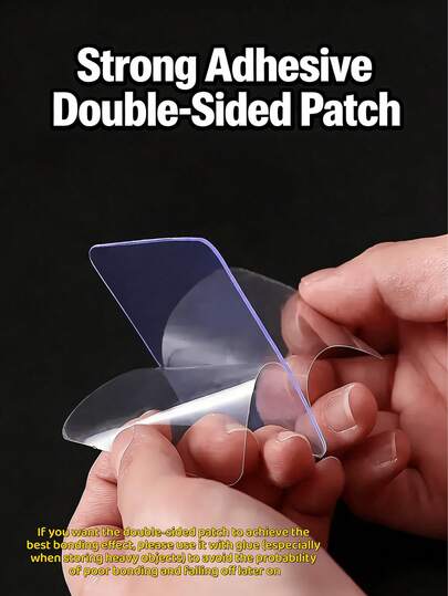 Double-Sided Adhesive Tape, Transparent, No Drilling Or Nails Needed, Removable, Strong Adhesive Grip - Transparent Tape Strips Suitable For Posters, Frames, Etc. Waterproof Tape Pads For Home Use, Suitable For Party, Holiday Decorations