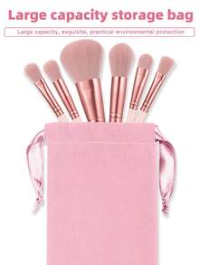 22PCS Makeup Tools Set Including:20PCS Makeup Brush Set+1pc Makeup Sponges+11PCS Storage Bag - Pink - View 8