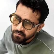 1副男士复古长方形小框高品质独特经典时尚眼镜，适合旅行、休闲、派对、海滩、日常佩戴 - 彩色 - 查看 1