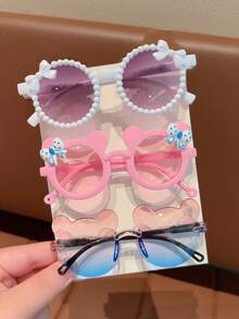 2/3/4/6pcs Set Newest 2026 Cute Pearl Bow Kids Fashion Glasses Accessories, Display Card Only, No Shipping - Multicolor - View 14