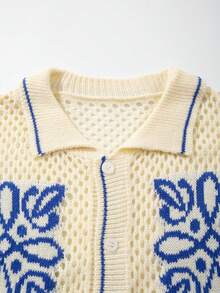 Casual Loose Breathable Knit Polo Shirt, Unisex Street Style, Suitable For Spring And Summer - Apricot - View 4