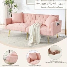 Sofa Bed Mattress - Pink + Teddy - View 5