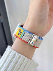 1pc Limited Edition Black Horse Woven Magnetic Band, Compatible With Apple Watch - Multicolor - View 9