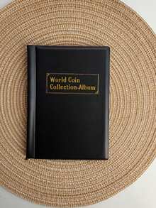 1pc Mini Hardcover Coin Collection Album, Gold Foil Cover Design, Suitable For 25 Cent Coin Collection, Fits Various Coins, Holds Up To 120 Coins - Multicolor - View 10