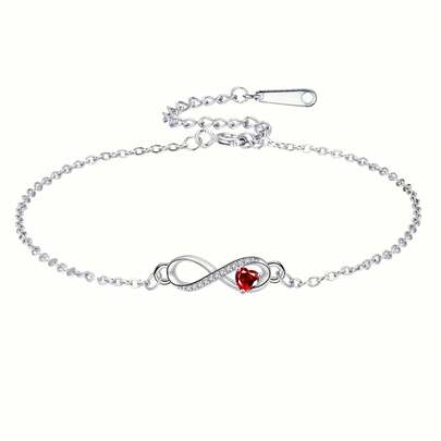 1pc Infinite Love Bracelet Inlaid With Synthetic Zirconia, Suitable For Music Festivals, Easter, Parties, And Daily Commute