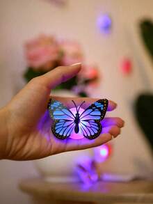 2/5/10/15/25个装多色LED 3D蝴蝶装饰夜灯，墙贴灯，适用于花园、后院、草坪、派对、节日、家居装饰、庭院装饰 - 彩色 - 查看 7