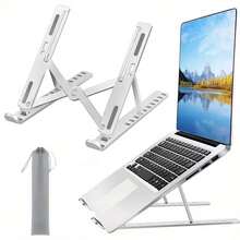 Laptop Stand - Adjustable Ergonomic Aluminum Stand, Made Of High-Quality ABS And Metal, 7 Angle Anti-Slip, Compatible With 9-15.6 Inch Laptops,Relieve Back Pain/Humpback/Shoulder Stiffness/Improve Posture - 白色 - 查看 2