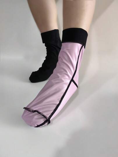 1 Pair PU Sports Sweat Absorbing Foot Sleeve, Sauna Sweat Absorbing Foot Protector, Moisturizing Smooth Coating, Sweat Inducing, Home Use