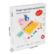 2-In-1 Montessori Math Manipulatives Finger Operation Sand Drawing Game Toy, Wooden Math Toy For Toddlers