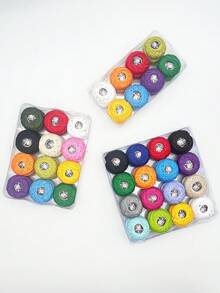 8# Lace Thread, 8pcs/12pcs/16pcs Optional, Random Color, Colorful Embroidery Thread, Crochet Hook Sewing Handcraft DIY Tools - Multicolored Lace Thread - View 1