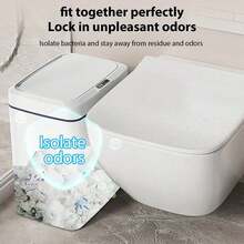 15L/3.96 Gallon Smart Bathroom Trash Can,White Intelligent Sensing Garbage Bin,Non-Contact Narrow Smart Sensor Trash Can,Smart Home Automatic Bagging Electronic Trash Can(No Battery) - 白色 - 查看 8