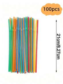 20/50/100/200/300/400pcs Black Flexible Straws, Coffee Stirrers, Beverage Accessories Suitable For Milkshakes, Slushies, Bubble Tea, Pearl Milk Tea, Iced Coffee, Suitable For Bars, Clubs, Restaurants And Home Use, Also Can Be Used As School Supplies - Multicolor - View 20