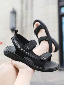 1双男士夏季新款防滑凉鞋，轻便户外商务鞋，透气简约沙滩鞋 - 黑色 - 查看 9