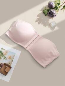 Áo lót không dây cài trước dành cho nữ, áo croptop nâng đỡ không đường may, nội y gợi cảm cho đám cưới, trang phục mùa hè. - Hồng - Xem 8