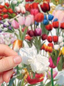 50/150张郁金香贴纸，适用于厕所、浴室、日记、剪贴簿、相册、工艺装饰等，文具用品，趣味贴纸，Kindle适用 - 花 - 查看 6