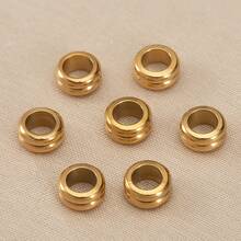 10pcs 6mm Gold Stainless Steel Large Hole Spacer Beads, For Jewelry Making DIY Bracelet Necklace Craft Materials - Multicolor - View 7