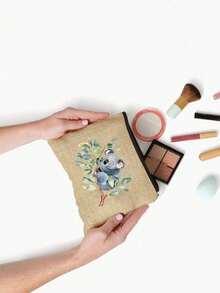 Watercolor Koala Pattern, Multifunctional Travel Makeup Bag, Emergency Snack Bag, Durable Polyester Zipper Storage Bag, Storage Bag, Machine Washable Minimalist Design, Suitable For Toiletries, Travel, Vacation, Business, Fitness And Camping, Suitable For Women, Valentine's Day Gift, New Year's Gift, Ramadan Gift, Mother's Day Gift - Multicolor - View 7