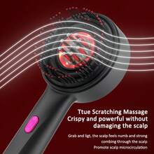 Electric Scalp Massage Comb, 630nm Red Light Hair Care Comb, Three Modes Available, 6ML Large-Capacity Liquid Guide Tank, Type-C Charging - Gray-1pc - View 3