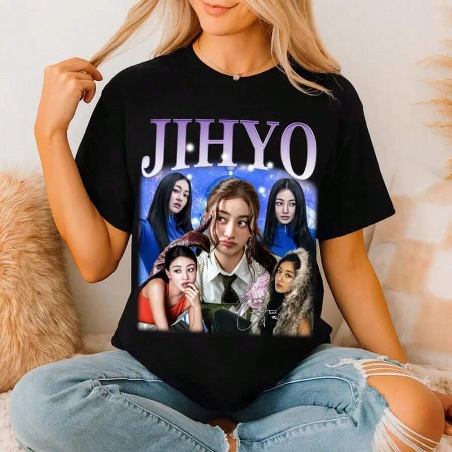 Jihyo Twice Kpop T-Shirt, Twice TEN_ The Story Goes On Shirt, Twice This Is For World Tour In US Shirt, Twice Members Kpop Tee Sweate - màu đen - Xem 1