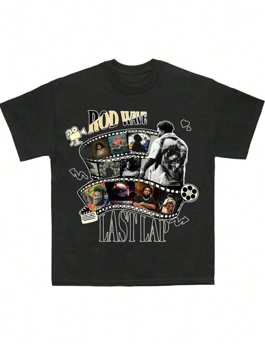 Rod Last Lap Tour 2024 Shirt Waves Vintage Streetwear Rapper Graphic Tee Shirt - màu đen - Xem 1