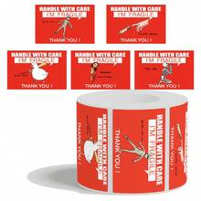 500pcs/Roll Reminder Label Stickers, "Handle With Care,I'm Feagile", Waterproof PVC Self-Adhesive Label Stickers For Fragile Item Packaging Box, School Supplies,Household Goods Scrapbook Supplies Funny Stickers Scrapbooking Supplies Kindle - A - View 7