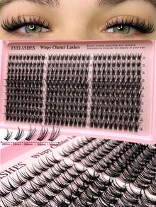 10-16mm Natural Curly Eyelash Clusters, DIY Eyelash Extension For Personal Use, Beauty Salons And Home Makeup - Daily Makeup, Lightweight Band, Beauty Enthusiasts Eyelash Clusters, Extend 300 Pieces C/D Curl Personal Eyelash Clusters, Natural Soft Eyelash DIY Extension, False Eyelashes - 黑色 - 查看 10