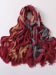 Dreamy Collection New Modest Hijab With Natural Crinkle Texture, Tie Dye Tie-Dye Printed Scarf, Breathable Muslim Headscarf - Multicolor - View 9