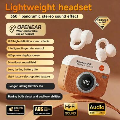 NEW SENYANG 森阳新款夹式蓝牙音乐耳机运动耳塞视频TWS真无线耳机HIFI杜比低音ACC立体声高清通话耳机适用于手机游戏耳机情侣智能马卡龙耳机情人节礼物