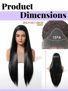 Tóc giả dài 30 inch (13x4) màu đen thẳng, đã được tẩy trắng, có phần ren phía trước trong suốt, phù hợp cho nữ, mật độ 180%, tóc giả ren tổng hợp đã được tỉa sẵn, tóc giả ren cao cấp dành cho nữ, tóc giả ren tổng hợp chịu nhiệt, phù hợp cho mọi dịp lễ và sử dụng hàng ngày, có thể đội bất cứ lúc nào, món quà lễ hội hoàn hảo cho các cô gái. - màu đen - Xem 9
