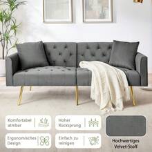 Sofa Bed Mattress - Gray + Velvet - View 6