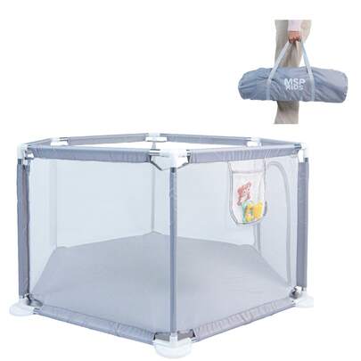 Cercadinho Bebê Porquinho Portátil Hexagonal Seguro Dobrável Grande Com Bolsa MSP Kids Resistente