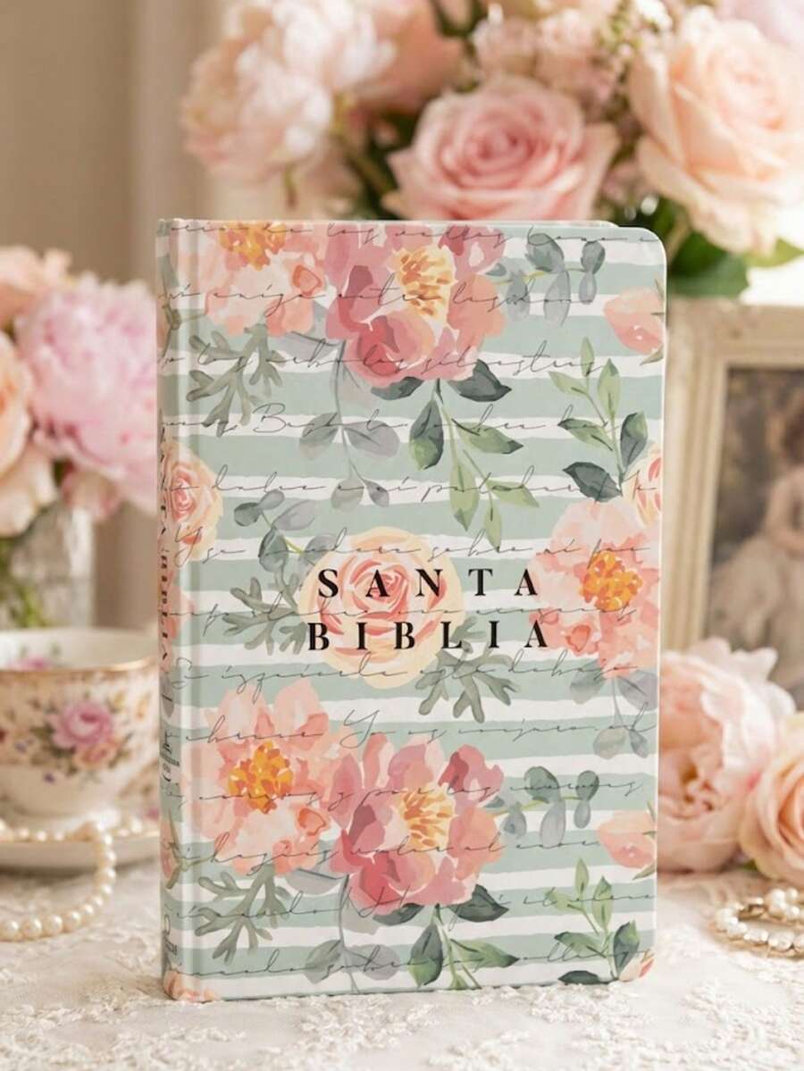 BIBLIA 1960 NOMBRES DE DIOS CANTAR DE LOS CANTARES TAPA DURA FLOREADA LETRA 10.5P - Libro único - Ver 1