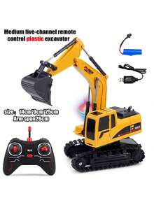 1:24 Excavadora con Control remoto para niños, 5channel vehículo de ingeniería de 2,4G, juguetes de coche, camión volquete, regalos de cumpleaños y Navidad - Multicolor - Ver 6
