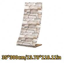 1pc Brick Pattern Wall Sticker - Waterproof, Easy To Apply And Remove, Freely Cuttable - Suitable For Kitchen, Living Room, Bathroom, Hallway Decor, Fashionable Home Decor - Khaki - View 10