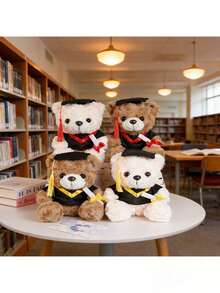 9.84 Inch Mini Graduation Bear Plush Doll With Doctoral Cap, Teddy Bear Doll Suitable For Graduation Season, Halloween, Thanksgiving, New Year, Valentine's Day, Mother's Day, Carnival Gifts, Outdoor Holiday Decor For Living Room, Sofa, Bedroom, Car, Children's Party Favors - Multicolor - View 10