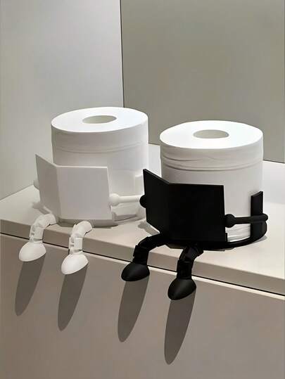 Creative Human Figure Sitting Toilet Paper Holder - Interesting Sitting Posture Design, Made Of ABS Plastic, Toilet Paper Storage/Novel Home Decor/Desktop Organization, Suitable For Home/Adults/Teenagers, Bathroom/Bedroom/Living Room, Halloween/Thanksgiving/Christmas, Gift For Friends/Family/Hostess, Minimalist INS Style (Toilet Paper Holder/Bathroom Storage/Fun Home Decor/Gag Gift/Unique Gift/Bathroom Accessory/Desktop Organizer)