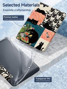 黑色猫咪拼接图案保护套，兼容 iPad Air 4/5（10.9 英寸）、iPad 7/8/9（10.2 英寸）、第十代 iPad，内置 Apple Pencil 插槽，支持自动睡眠/唤醒功能，也兼容三星 Tab S6（10.4 英寸）、Tab A9（11 英寸）、Kindle Paperwhite（第十二代，2024 年款），闪亮风格保护套，情人节/新年礼物之选。 - 彩色 - 查看 8